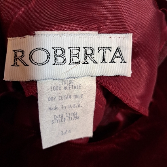 Roberta Vintage Burgundy Velvet Rhinestone Embellished Party Dress - Picture 5 of 7
